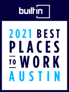 Built-In 2021 Best Places to Work Austin award winner badge
